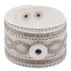Partnerbeads 21CM white leather bracelets fit 18/20MM snaps chunks KC0293 snaps jewelry