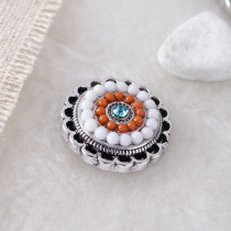 20MM Round snap Antique Silver Plated with rhinestone and  small beads KB6397 snaps jewelry