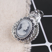 20MM Elegant woman snap Antique Silver Plated with  gray resin KB8228 snaps jewelry