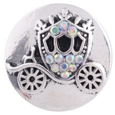 20MM FatTonny snap Antique Silver plated with black Rhinestones KC6312 snaps jewelry
