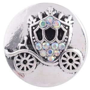 20MM FatTonny snap Antique Silver plated with black Rhinestones KC6312 snaps jewelry