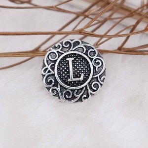 C20MM English alphabet-L snap Antique silver  KC6756 snaps jewelr
