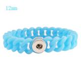1 snap button bracelet with 12mm width silicone stretch fit 12mm snaps