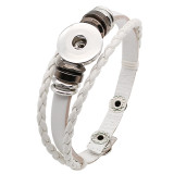 1 buttons white leather KC0281 with Small Pendants new type bracelets fit 20mm snaps chunks