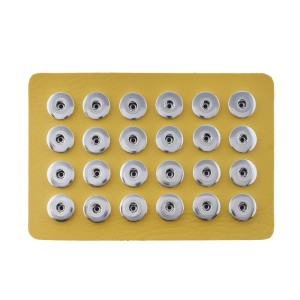 Display of 24 pieces PU leather yellow type for 18&20MM snaps chunks