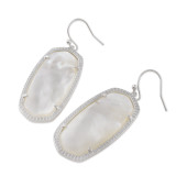 Kendra Scott style  Elle Drop Earrings white shell with silver plating Elle size