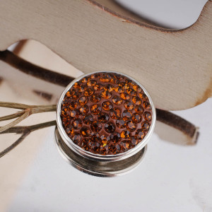 18mm Sugar snaps Alloy with brown chunks rhinestones KB2325 snaps jewelry