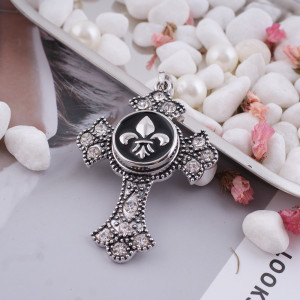 20MM Anchors  snap Antique Silver Plated with Enamel KB5043 black