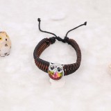20MM Owl snap silver Plated with  multicolor rhinestone KC6943 