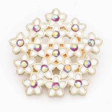20MM Flower snap sliver Plated with gray Rhinestone  KC6706 snaps jewelry