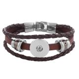 20CM leather bracelets fit 18MM snaps chunks
