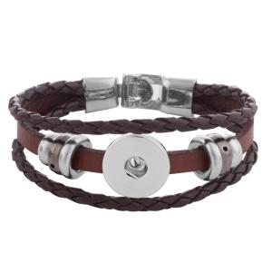 20CM leather bracelets fit 18MM snaps chunks