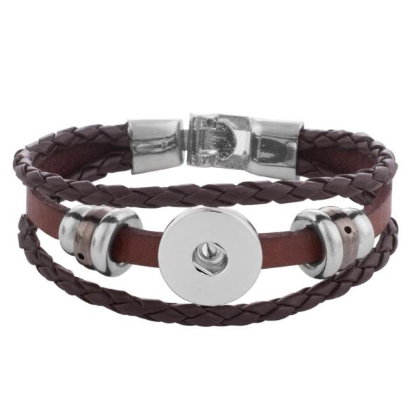 20CM leather bracelets fit 18MM snaps chunks