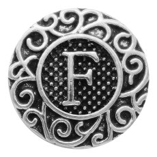C20MM English alphabet-F snap Antique silver  KC6750 snaps jewelry