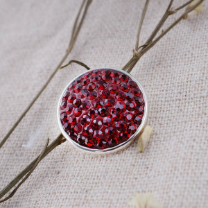 18mm Sugar snaps Alloy with red chunks rhinestones KB2313 snaps jewelry