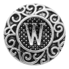 C20MM English alphabet-W snap Antique silver  KC6767 snaps jewelr