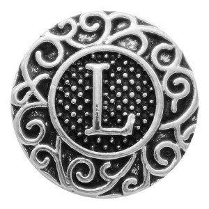 C20MM English alphabet-L snap Antique silver  KC6756 snaps jewelr