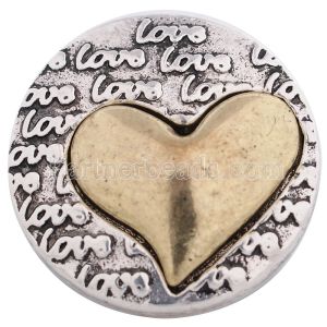 20MM Love snap gold plated KC6230 snaps jewelry