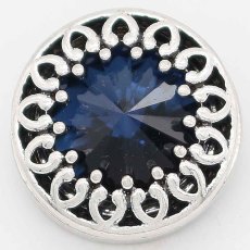 20MM design snap Silver Plated with Blue rhinestone KC6739 snaps jewelry