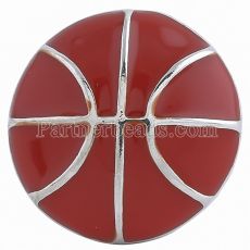 20MM Basketball snap Silver Plated with red Enamel KC6085 snaps jewelry