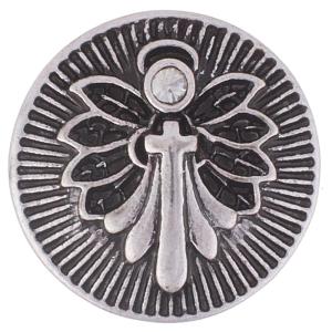 20MM Cross snap Antique Silver Plated with  rhinestone KB8036 snaps jewelry