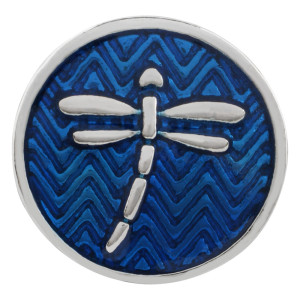 20MM Dragonfly snap Silver Plated with Enamel KB7715 blue