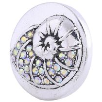 20MM Conch snap Silver Plated with Rhinestones KC6154 snaps jewelry