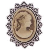 20MM Elegant woman snap Antique Silver Plated with  resin KB8058 snaps jewelry