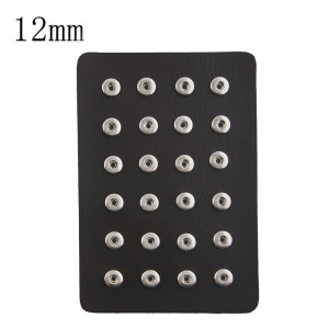 Display of 24 pieces PU leather brown type for 12MM snaps chunks