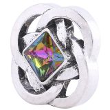 20MM snap Antique Silver plated with Colourful  Rhinestone KC6251 snaps jewelry multicolor