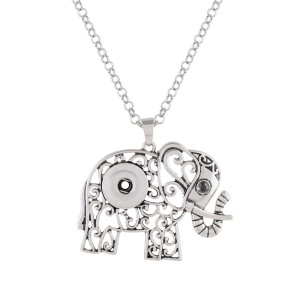 Elephant pendant sliver Necklace with 50CM chain KC1058 snaps jewelry