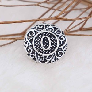 C20MM English alphabet-O snap Antique silver  KC6759 snaps jewelr