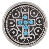 18mm snaps metal chunks with light blue rhinestones