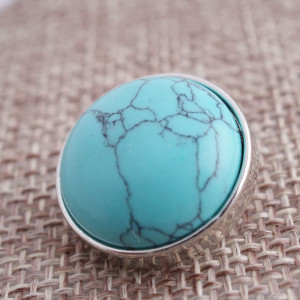 20MM snaps Turquoise semi-precious stones cyan