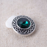20MM snaps chunks  with green  Rhinestone interchangeable jewelry