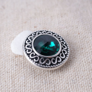 20MM snaps chunks  with green  Rhinestone interchangeable jewelry