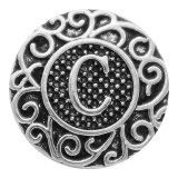 C20MM English alphabet-C snap Antique silver  KC6747 snaps jewelry