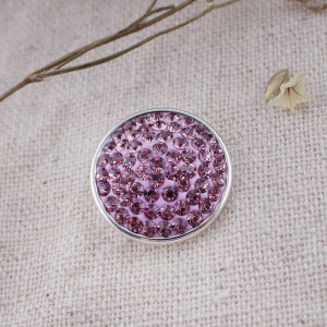 18mm Sugar snaps Alloy with purple chunks rhinestones KB2322 snaps jewelry