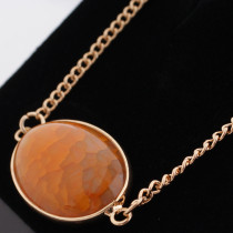 Semi-Precious stones necklace with 80CM chain  2*3cm stone size