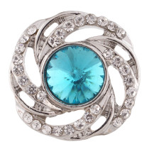 20MM design snap Silver Plated with blue Rhinestone KC6459 snaps jewelry