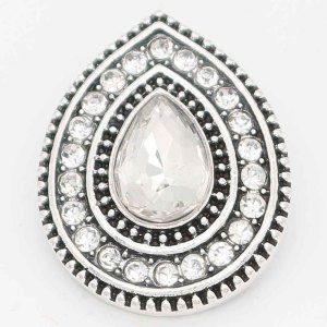 20MM design snap Silver Plated with White rhinestone KC6719 snaps jewelry