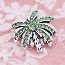 20MM Tree snap with Green rhinestones  KC6954 snaps jewelry
