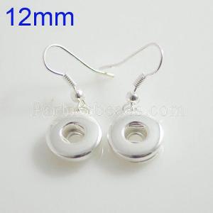Fit 12mm Snaps plate Silver Earring