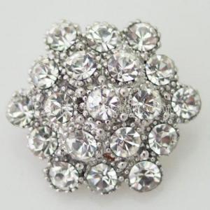 20MM Hexagon snap Silver Plated with white rhinestone KB8720 snaps jewelry