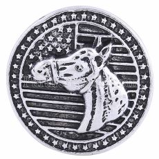 20MM Horse and National flag snap Antique Silver Plated KC6113 snaps jewelry