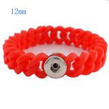 1 snap button bracelet with 12mm width silicone stretch fit 12mm snaps