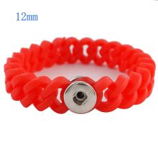 1 snap button bracelet with 12mm width silicone stretch fit 12mm snaps