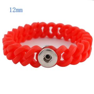 1 snap button bracelet with 12mm width silicone stretch fit 12mm snaps