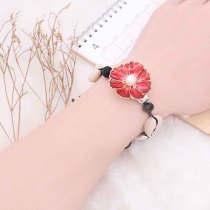20MM flower big size snap gold Plated with  pearl and red enamel KC6807 snaps jewelry