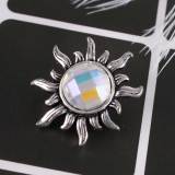 20MM snap Antique Silver plated with White Rhinestone KC6266 snaps jewelry
